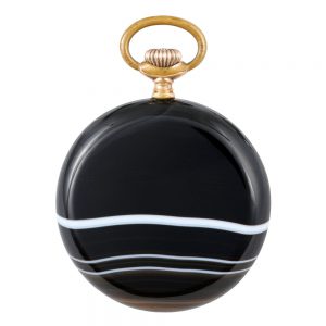 Swiss agate and gold filled open faced lever watch Circa 1935