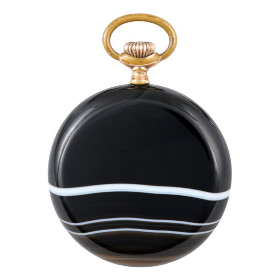Swiss agate and gold filled open faced lever watch Circa 1935