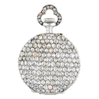 Swiss white gold and diamond-set lever pendant watch Circa 1890