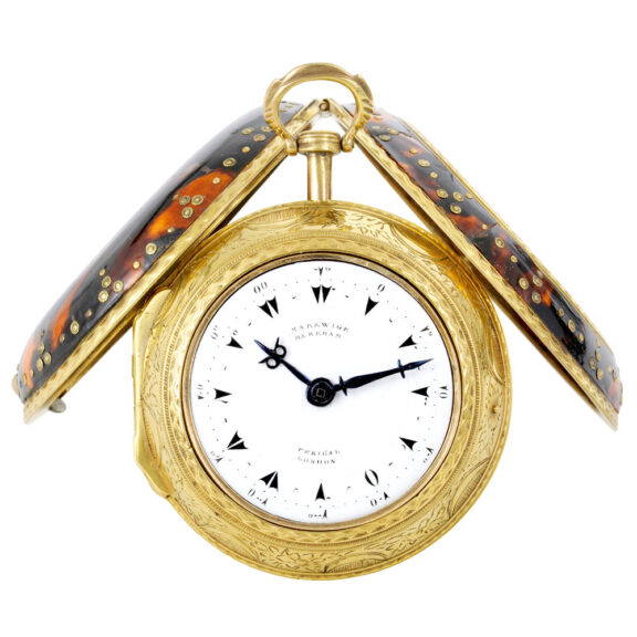 English gilt-brass and tortoiseshell triple-cased verge Circa 1810