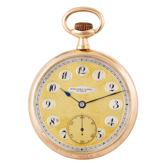 Swiss 14 carat rose gold open faced lever pocket watch Circa 1915