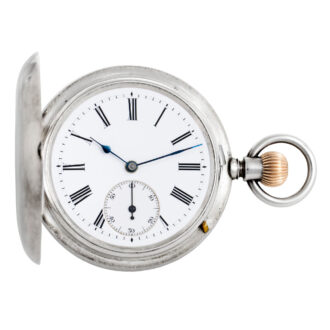 Rare German silver and rose gold hunting cased keyless lever Circa 1910