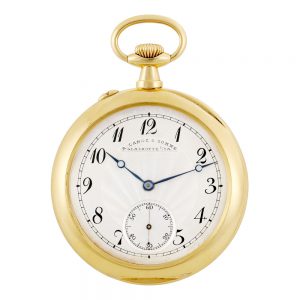Rare German 18K gold open faced keyless lever watch Circa 1915