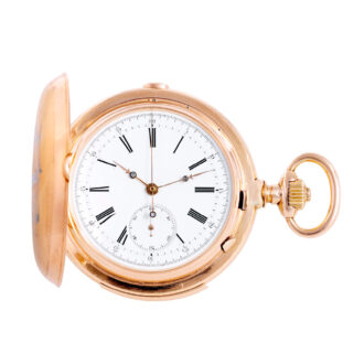 Large Swiss erotic minute repeating lever chronograph Circa 1910