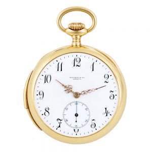 Swiss gold and enamel minute repeating lever watch Circa 1910