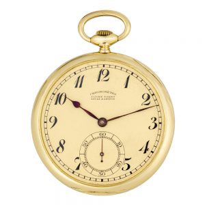 Elegant Swiss 18K gold open faced lever dress watch Circa 1938