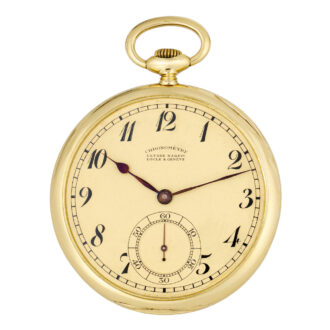 Elegant Swiss 18K gold open faced lever dress watch Circa 1938