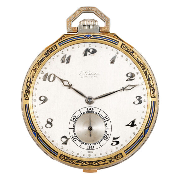 Swiss yellow and white gold, enamel repeating lever Circa 1920