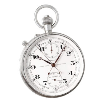 Swiss silver split-seconds chronograph with register Circa 1956