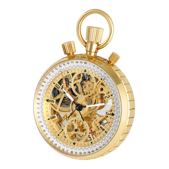 Swiss gold skeletonized split seconds chronograph Circa 1972