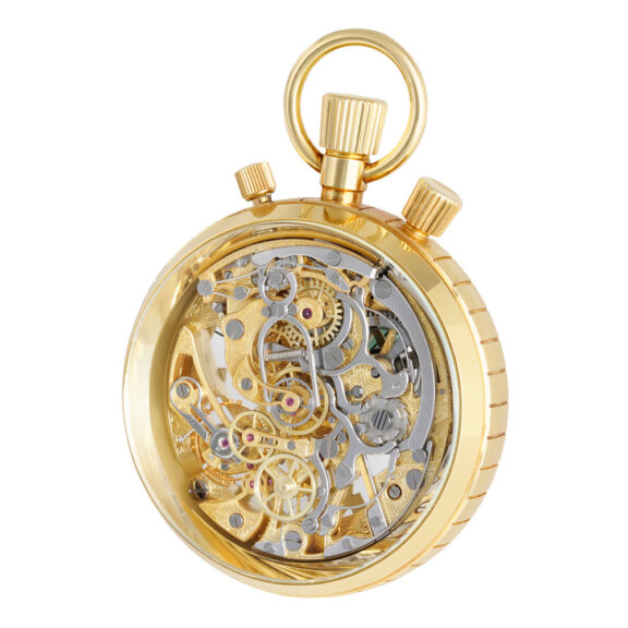 Swiss gold skeletonized split-seconds chronograph Circa 1972 Swiss gold skeletonized split-seconds chronograph Circa 1972