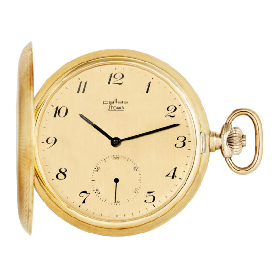 Swiss 14K gold hunting cased keyless lever dress watch Circa 1965