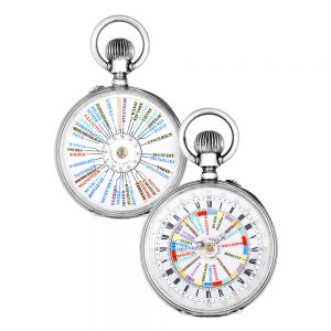 Swiss silver double-dialled 24-hour World Time lever Circa 1900