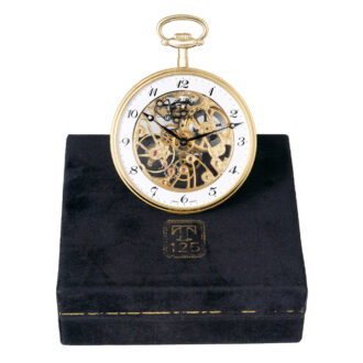 Swiss gilt-metal skeletonized keyless lever dress watch Circa 1985