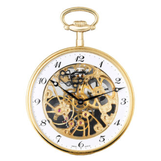 Swiss gilt-metal skeletonized lever dress watch Circa 1985