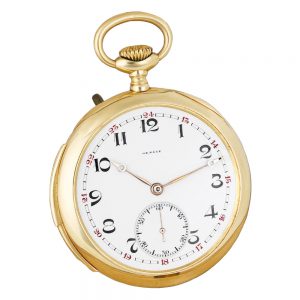 Swiss 18K gold minute repeating lever dress watch Circa 1920