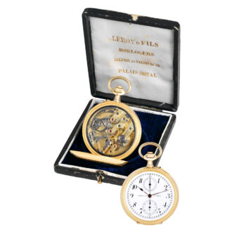 French gold anti magnetic chronograph with register Circa 1911