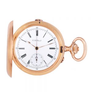 French rose gold hunting cased lever chronograph Circa 1890