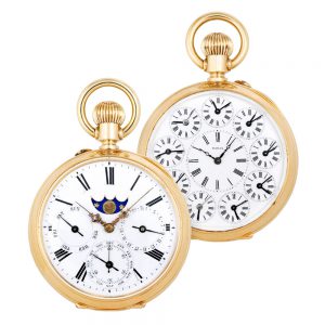 Swiss gold World Time watch made for the French market Circa 1890