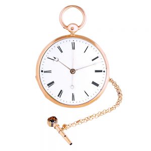 Swiss gold independent dead-seconds cylinder watch Circa 1840