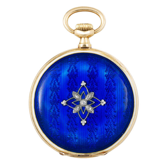 Swiss gold, enamel and diamond-set Belle Epoque lever Circa 1910