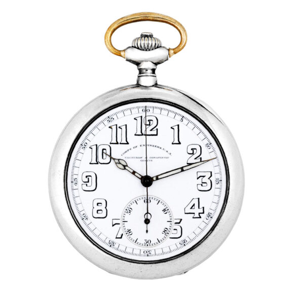 Interesting Swiss silver chronograph lever military watch Circa 1918
