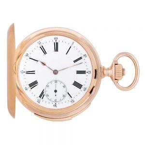 Swiss rose gold minute repeating lever pocket watch Circa 1890
