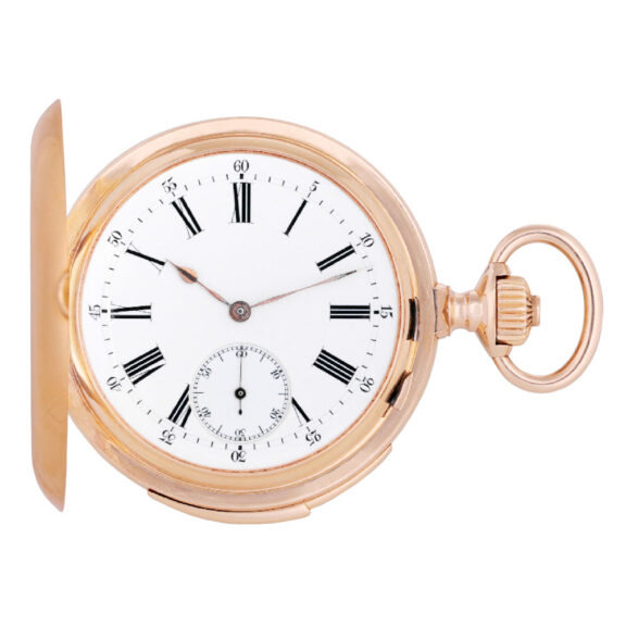 Swiss rose gold minute repeating lever pocket watch Circa 1890
