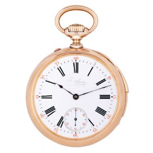 French rose gold five-minute repeating lever watch Circa 1880