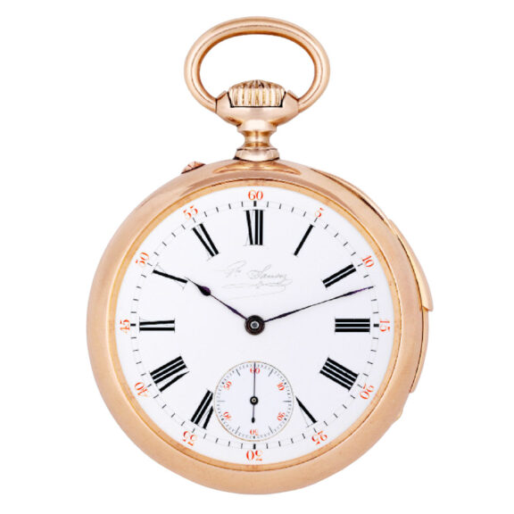 French rose gold five-minute repeating lever watch Circa 1880
