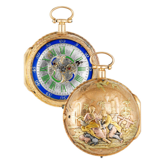 French four-colour gold quarter repeating verge watch Circa 1775