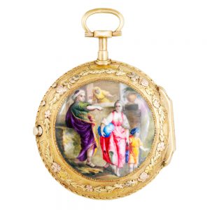 Swiss three-colour gold and enamel verge watch Circa 1770
