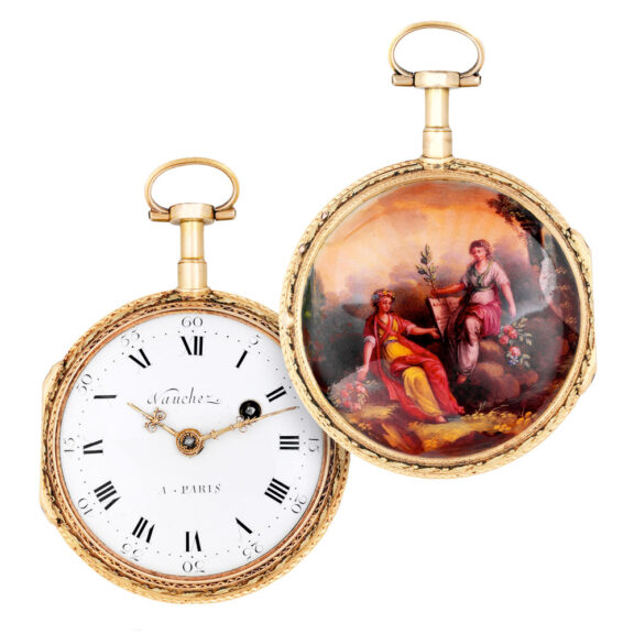 French 18 carat gold and enamel verge pocket watch Circa 1780