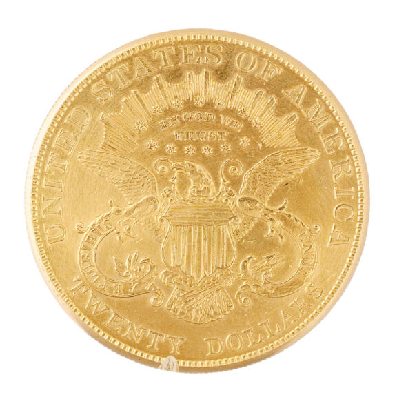 Swiss 18 carat gold U.S. twenty dollar coin watch Circa 1970 Swiss 18 carat gold U.S. twenty dollar coin watch Circa 1970