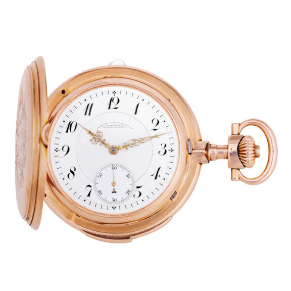 German rose gold minute repeating keyless lever Circa 1920