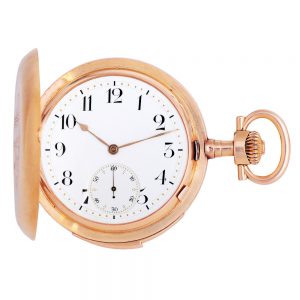 Swiss rose gold quarter repeating keyless lever watch Circa 1897