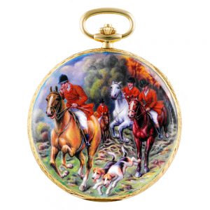 Unique Swiss gold hunting cased lever dress watch Circa 1976