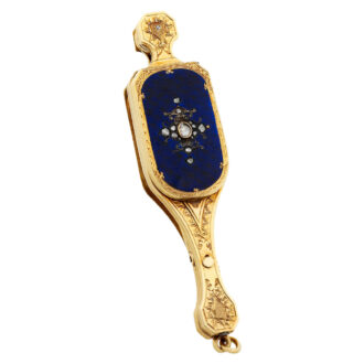 Swiss 18K gold, enamel and diamond-set lorgnette Circa 1850