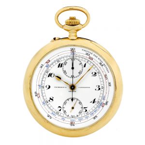 Swiss gold chronograph with 30-minute register Circa 1910