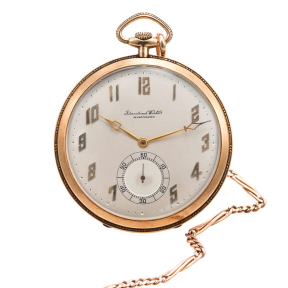 Swiss 14 Carat gold keyless lever Art Deco pocket watch Circa 1925