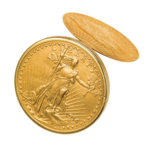 French US Twenty Dollar coin with concealed watch Circa 1930