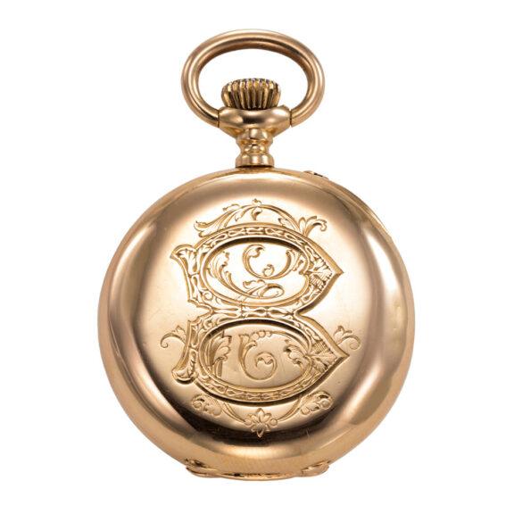 Swiss 18K gold open faced keyless cylinder watch Circa 1885