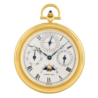 Elegant Swiss 18K gold complicated keyless lever dress watch Circa 1985