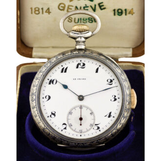 Swiss silver niëllo quarter repeating lever watch Circa 1914