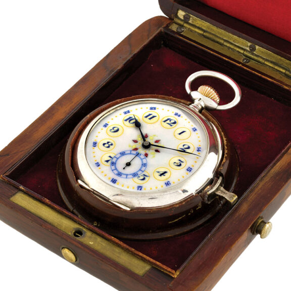 Swiss single train grande sonnerie repeating clockwatch Circa 1900