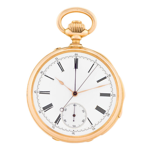 French gold repeating lever chronograph with register Circa 1890