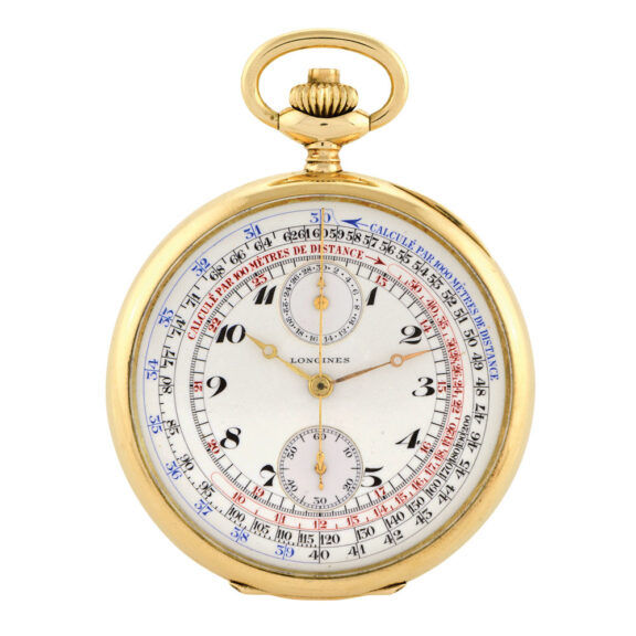 Swiss gold multiscale lever chronograph watch Circa 1910