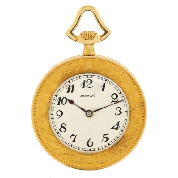 Swiss gold keyless lever coin pendant pocket watch Circa 1920