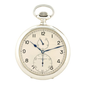 Large Swiss silver keyless lever deck chronometer Circa 1940