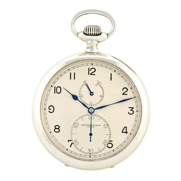 Large Swiss silver keyless lever deck chronometer Circa 1940